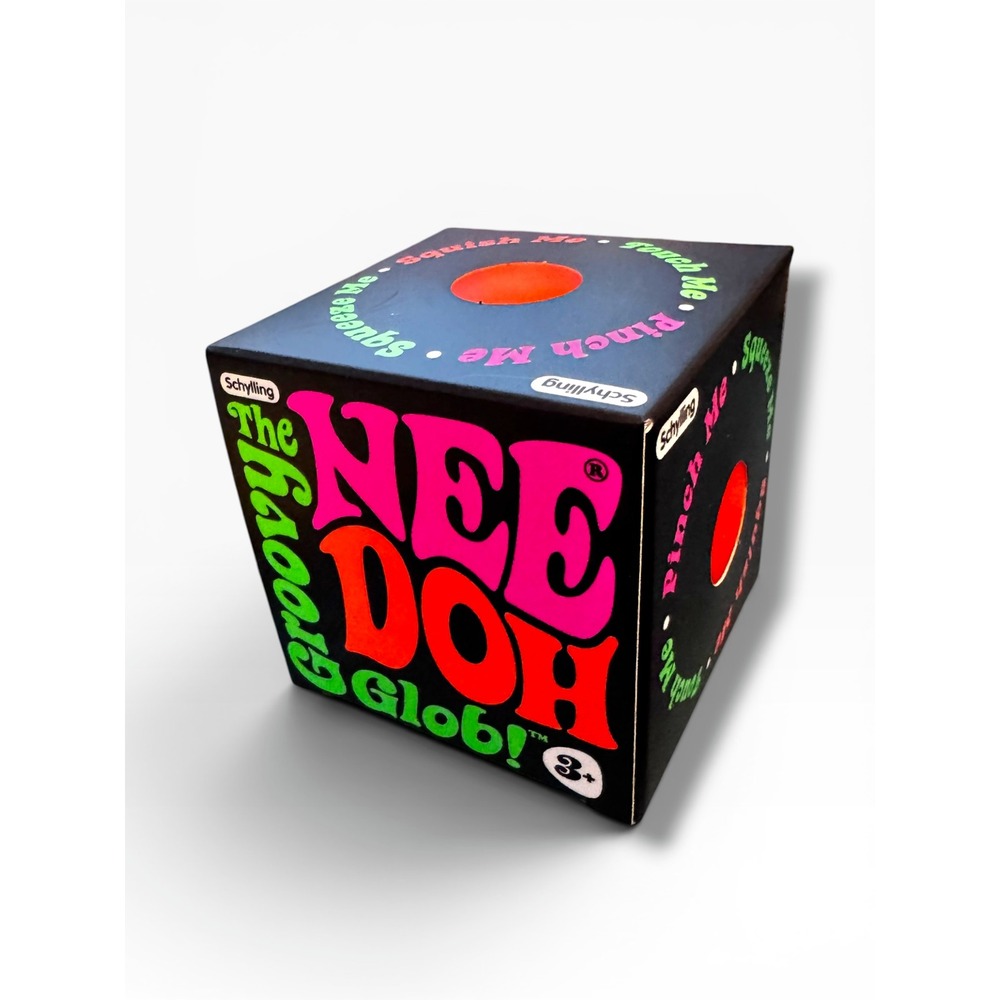Schylling The Groovy NeeDoh Glob Stress Ball Fidget Toy Neon Orange Authentic